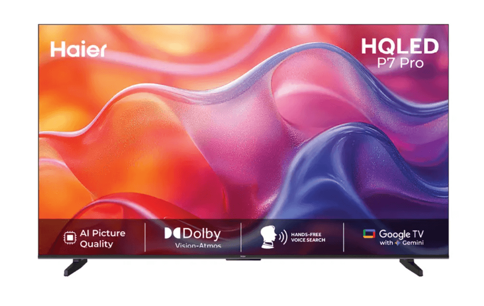 Haier P7 Pro 126 cm (50 Inch) QLED 4K Ultra HD Smart Google TV | AI Picture Quality | Dolby Vision & HDR10+ | Dolby Atmos | Hands-Free Voice Control | 32GB Storage | 2026 Model (50P7 PRO)